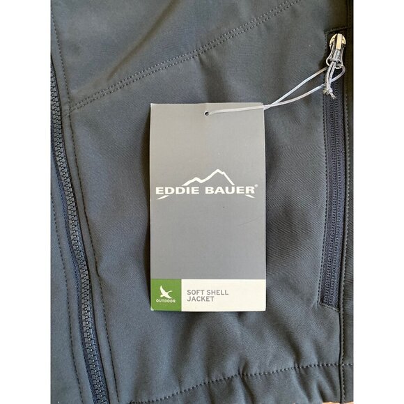 Eddie Bauer Softshell Jacket Army Team Microsoft Logo Navy Blue - Picture 9 of 9